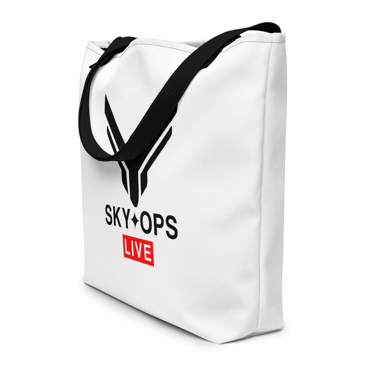 Large Tote Bag 16"x20" White - Sky Ops Classic Logo