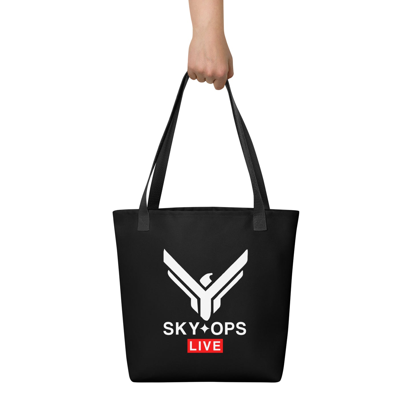 Tote Bag 15"x15" Black - Sky Ops Classic Logo