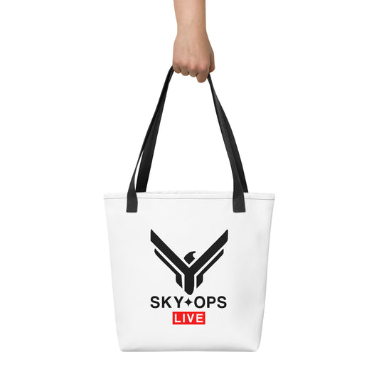 Tote Bag 15"x15" White - Sky Ops Classic Logo