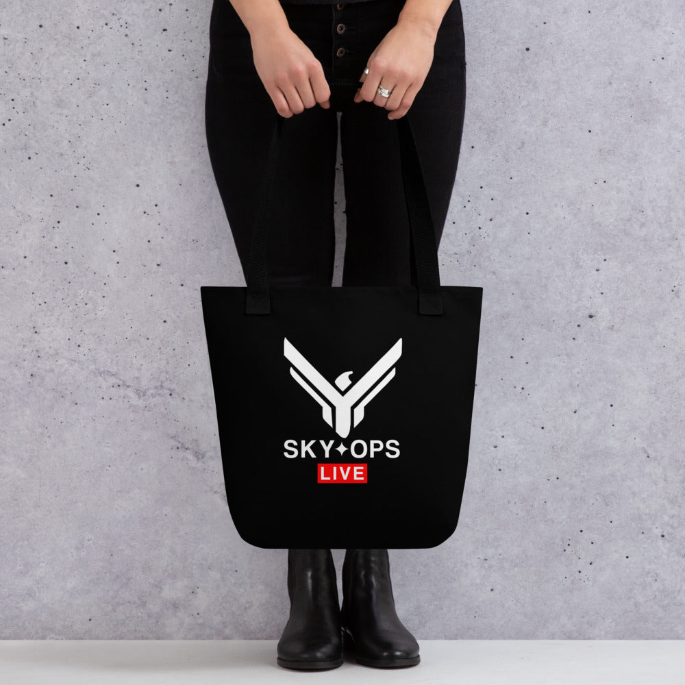 Tote Bag 15"x15" Black - Sky Ops Classic Logo