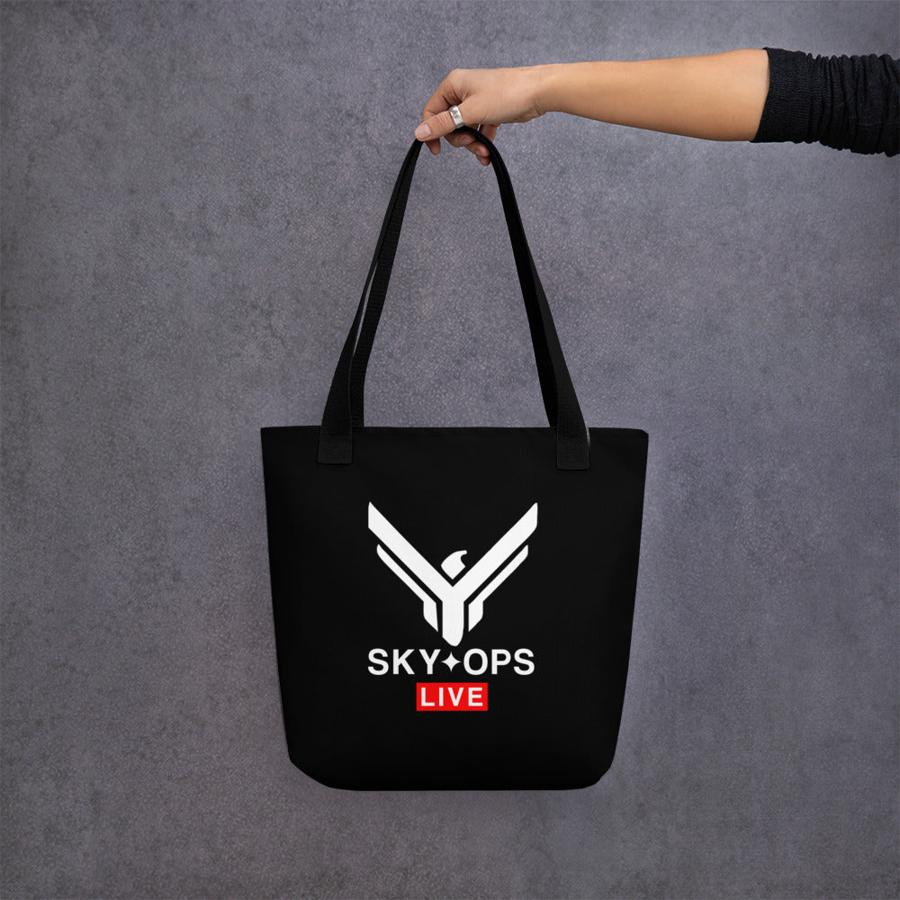 Tote Bag 15"x15" Black - Sky Ops Classic Logo