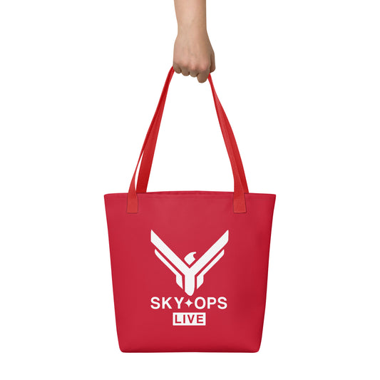 Tote Bag 15"x15" Red - Sky Ops Classic Logo