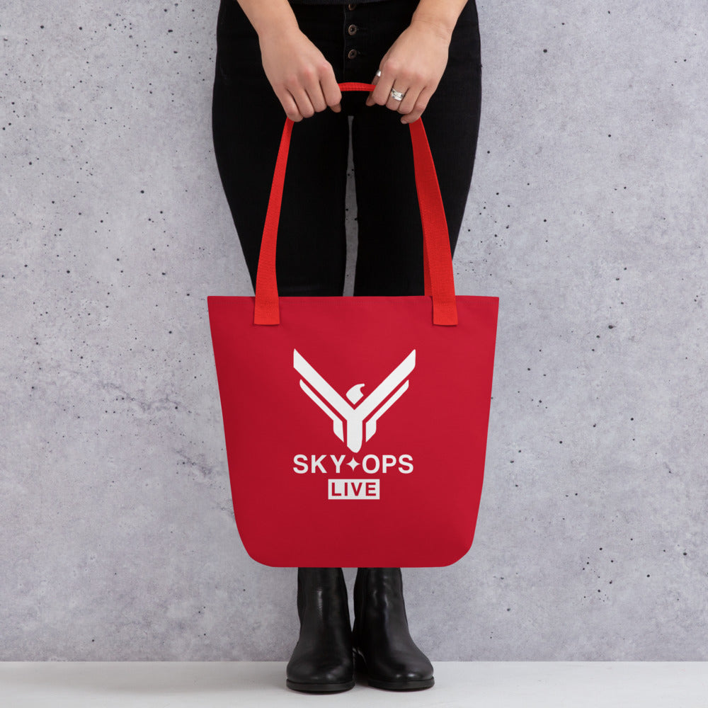 Tote Bag 15"x15" Red - Sky Ops Classic Logo