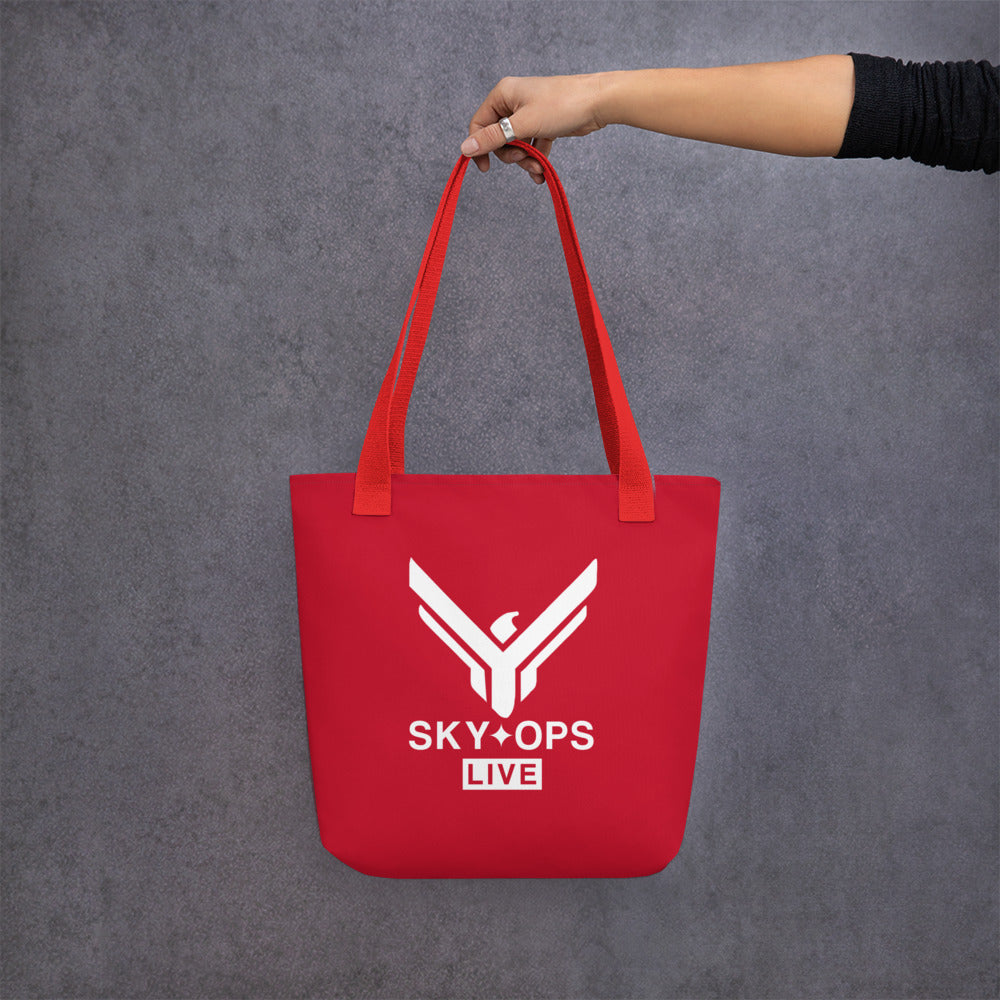 Tote Bag 15"x15" Red - Sky Ops Classic Logo