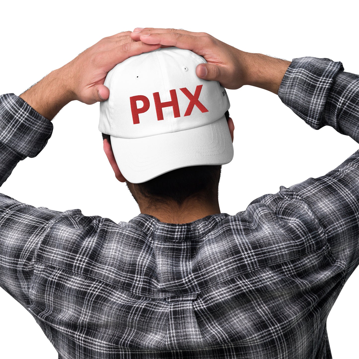 Dad Hat - PHX w/ Sky Ops Live Signature Logo on Left Side in Thunderbird Red