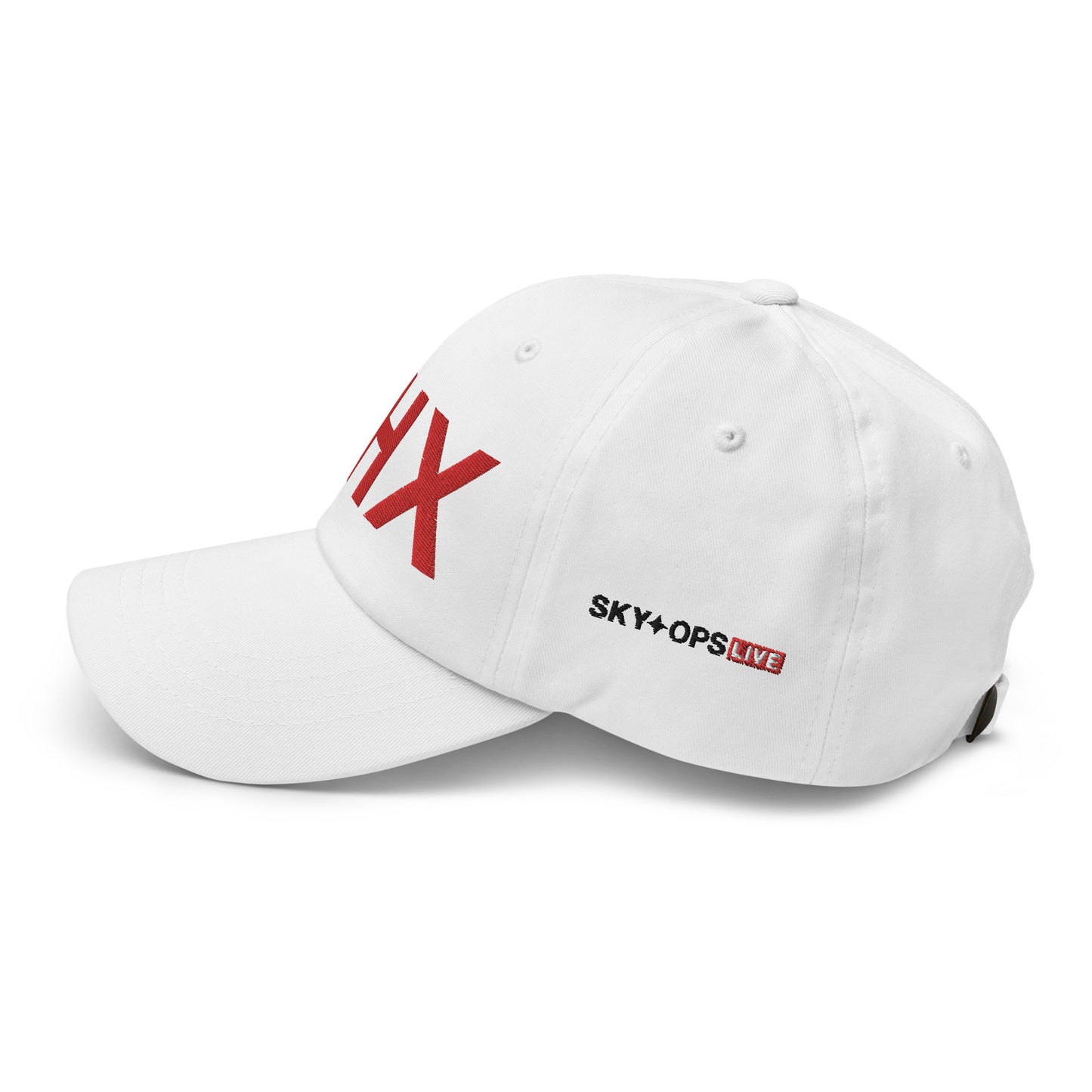 Dad Hat - PHX w/ Sky Ops Live Signature Logo on Left Side in Thunderbird Red