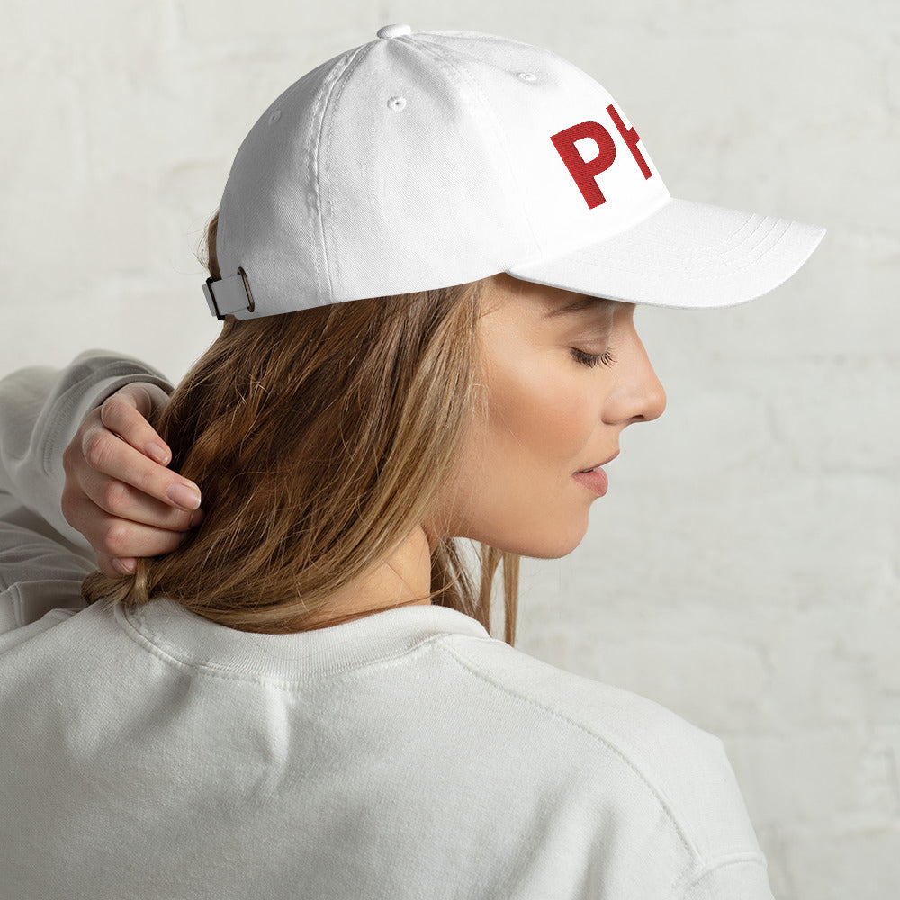 Dad Hat - PHX w/ Sky Ops Live Signature Logo on Left Side in Thunderbird Red