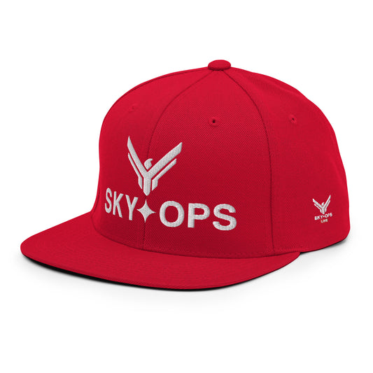 The Red Cap - Sky Ops Live Custom Logo (White Embroidery)