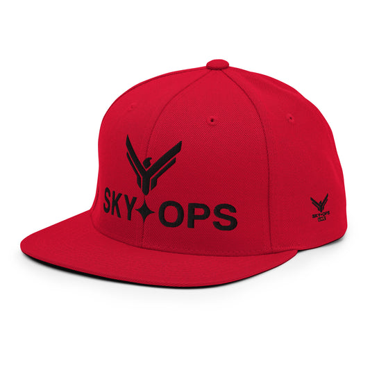 The Red Cap - Sky Ops Live Custom Logo (Black Embroidery)