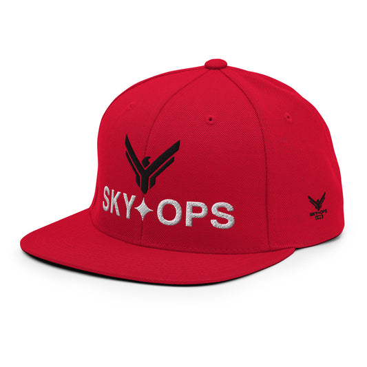 The Red Cap - Sky Ops Live Custom Logo (Black/White Embroidery)