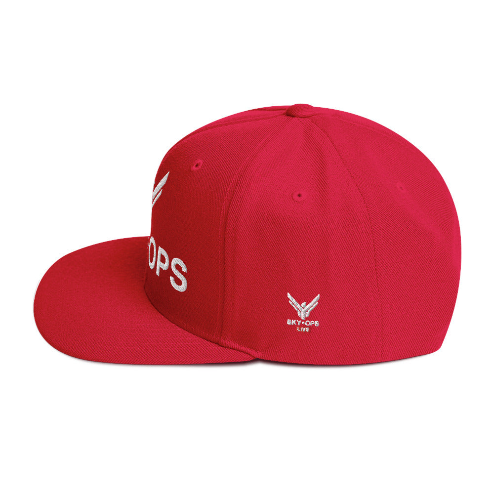 The Red Cap - Sky Ops Live Custom Logo (White Embroidery)