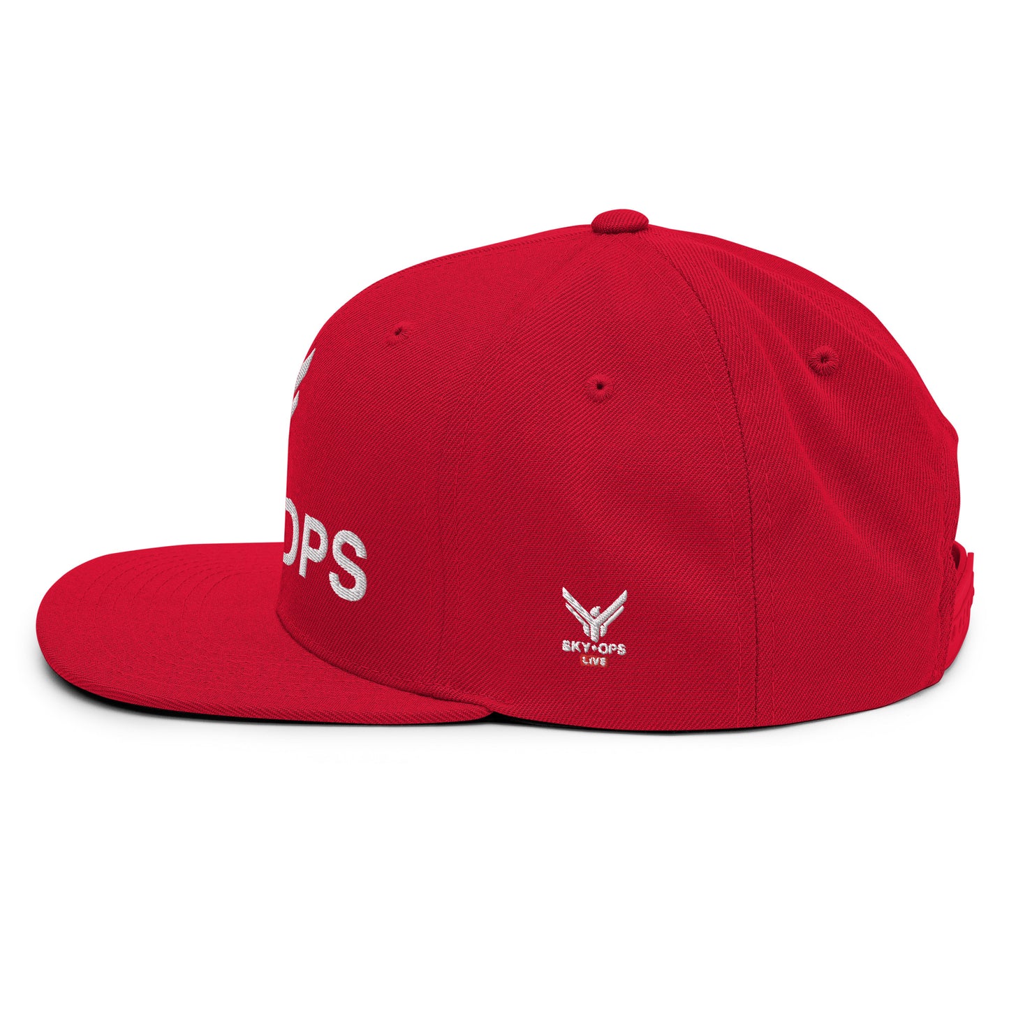 The Red Cap - Sky Ops Live Custom Logo (White Embroidery)