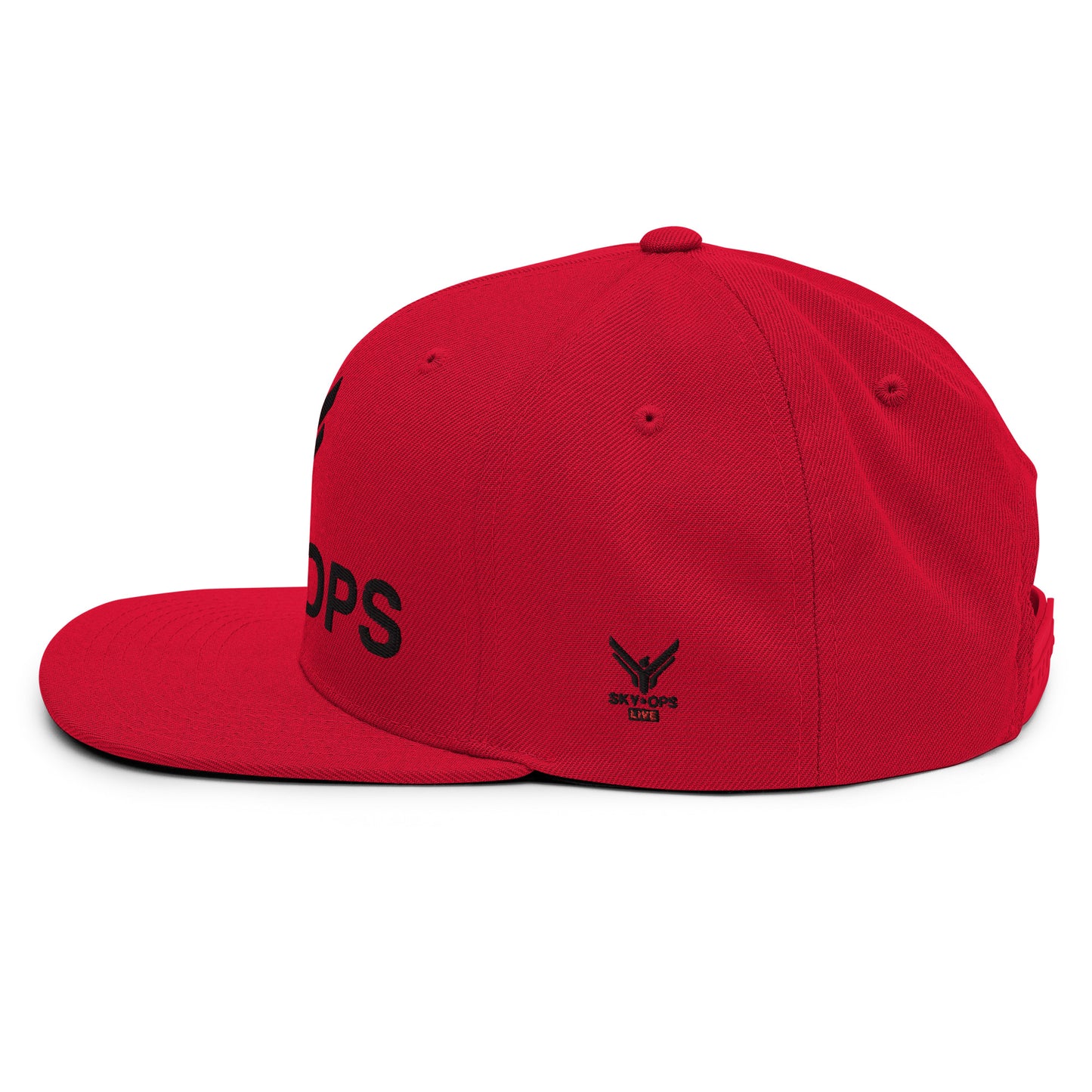 The Red Cap - Sky Ops Live Custom Logo (Black Embroidery)