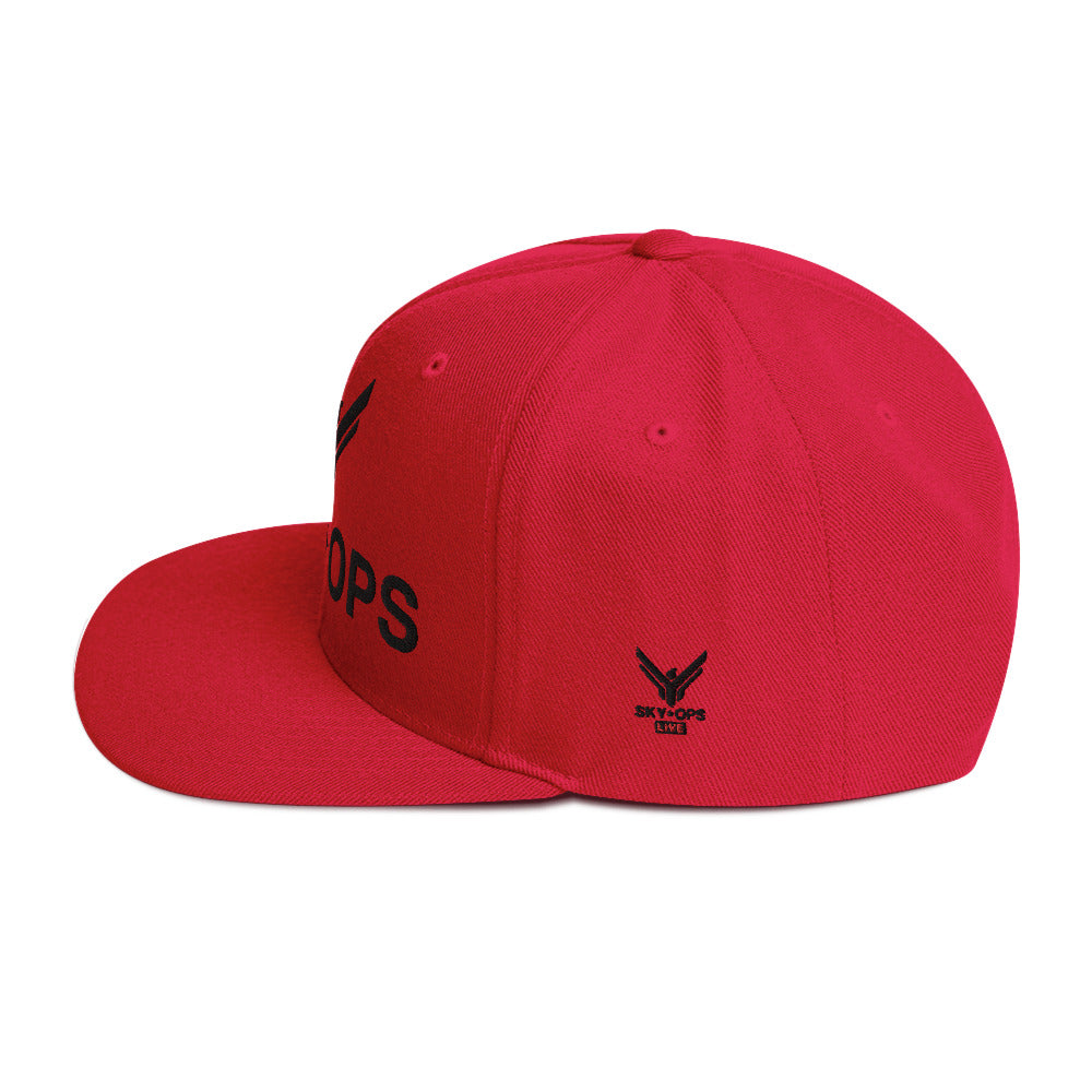 The Red Cap - Sky Ops Live Custom Logo (Black Embroidery)