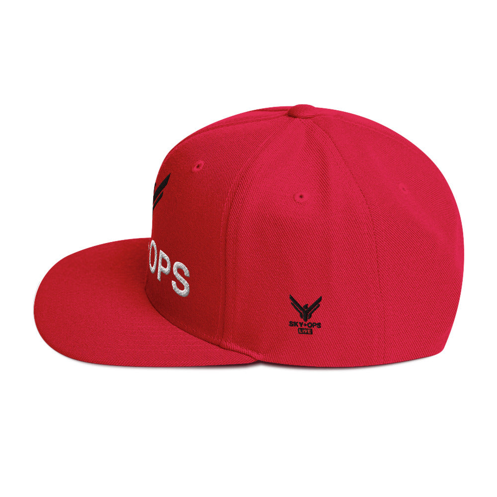 The Red Cap - Sky Ops Live Custom Logo (Black/White Embroidery)