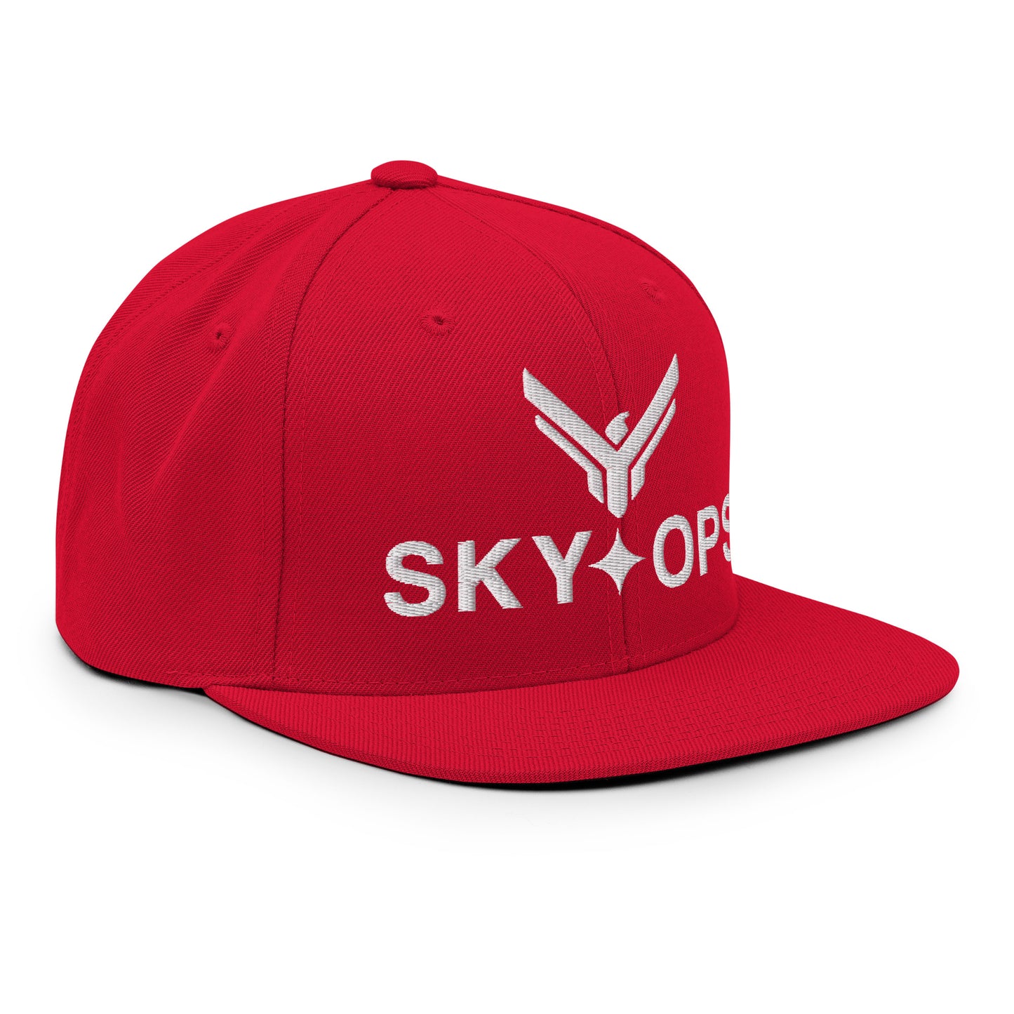 The Red Cap - Sky Ops Live Custom Logo (White Embroidery)