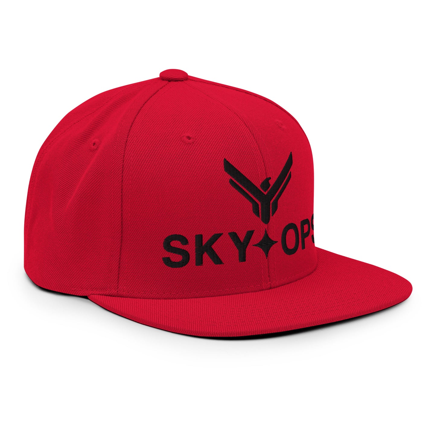 The Red Cap - Sky Ops Live Custom Logo (Black Embroidery)