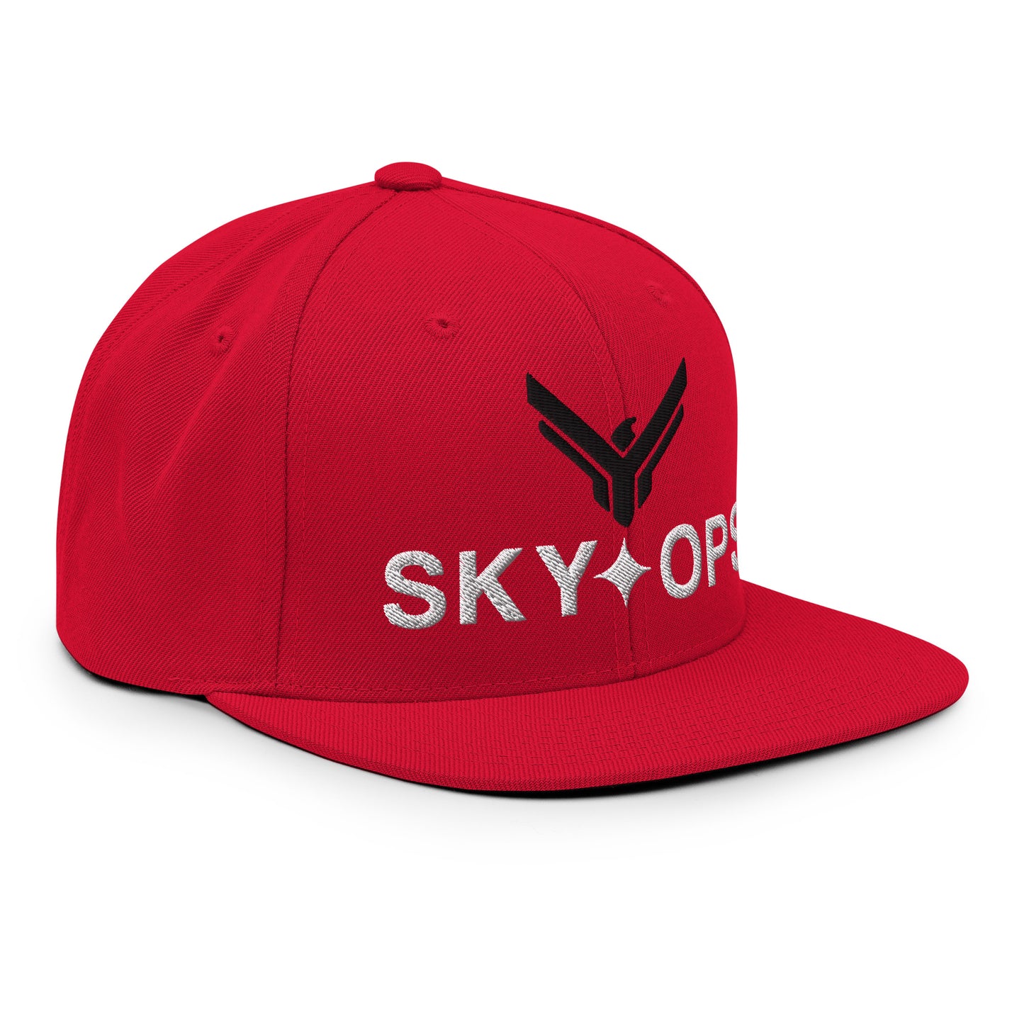 The Red Cap - Sky Ops Live Custom Logo (Black/White Embroidery)