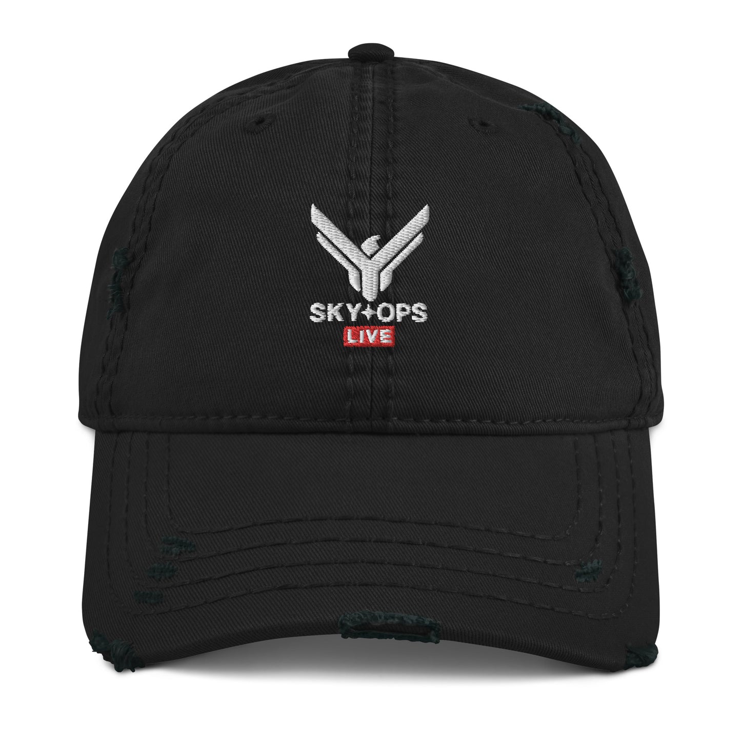 Distressed Dad Hat - Sky Ops Live Classic Logo