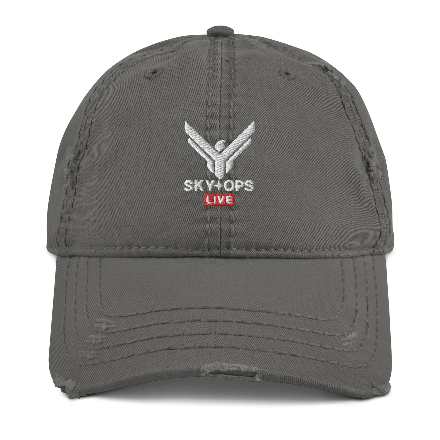 Distressed Dad Hat - Sky Ops Live Classic Logo