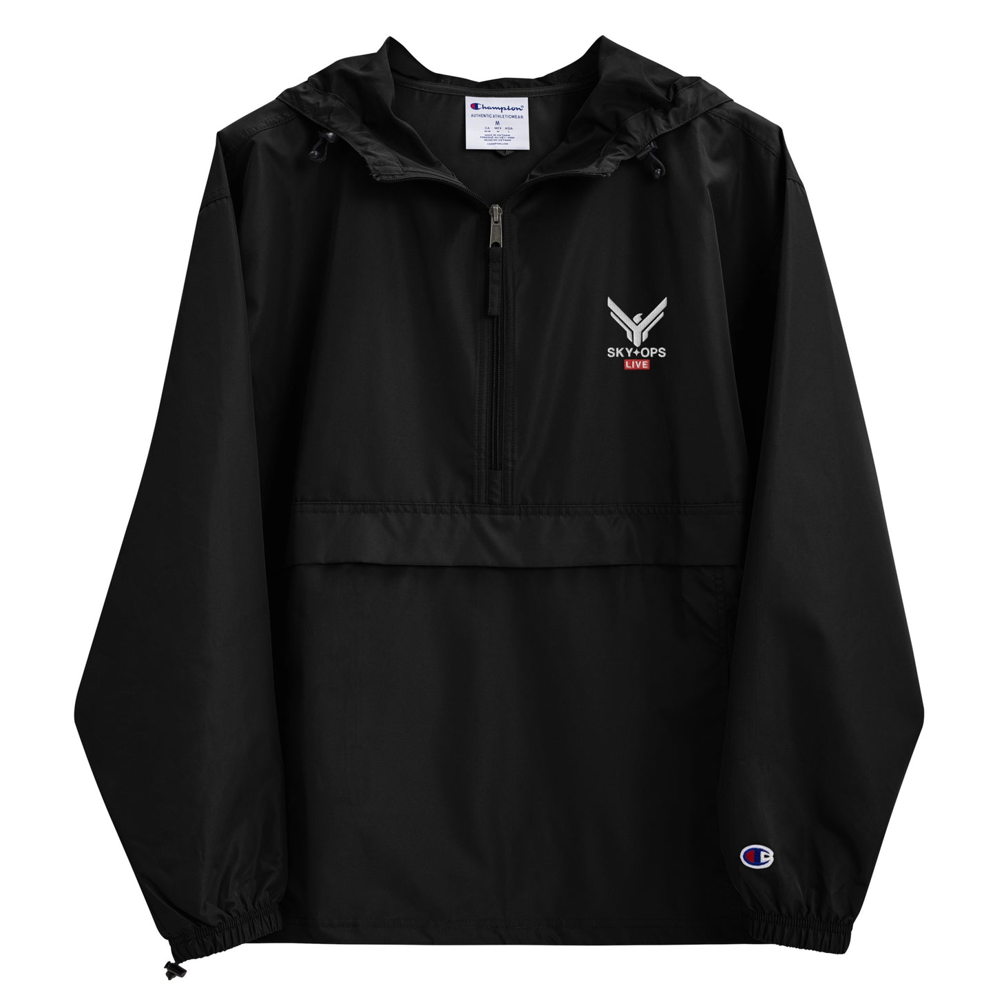 Embroidered Packable Jacket - Sky Ops Live Classic Logo