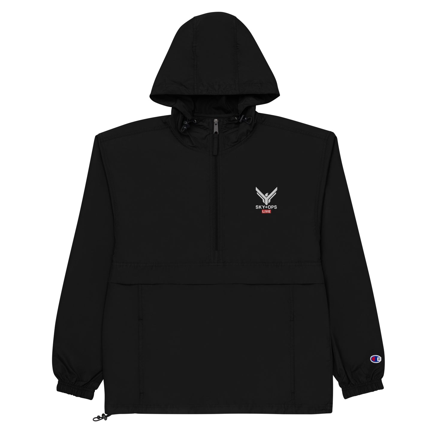 Embroidered Packable Jacket - Sky Ops Live Classic Logo