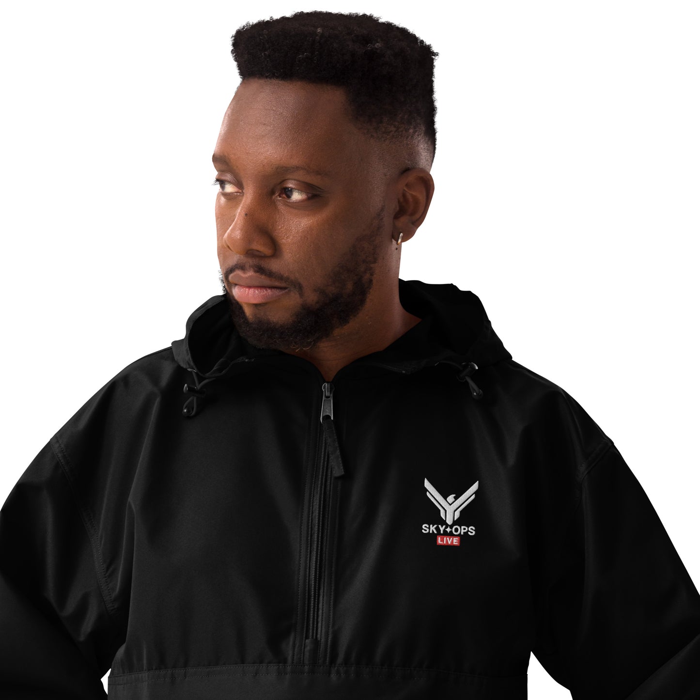 Embroidered Packable Jacket - Sky Ops Live Classic Logo