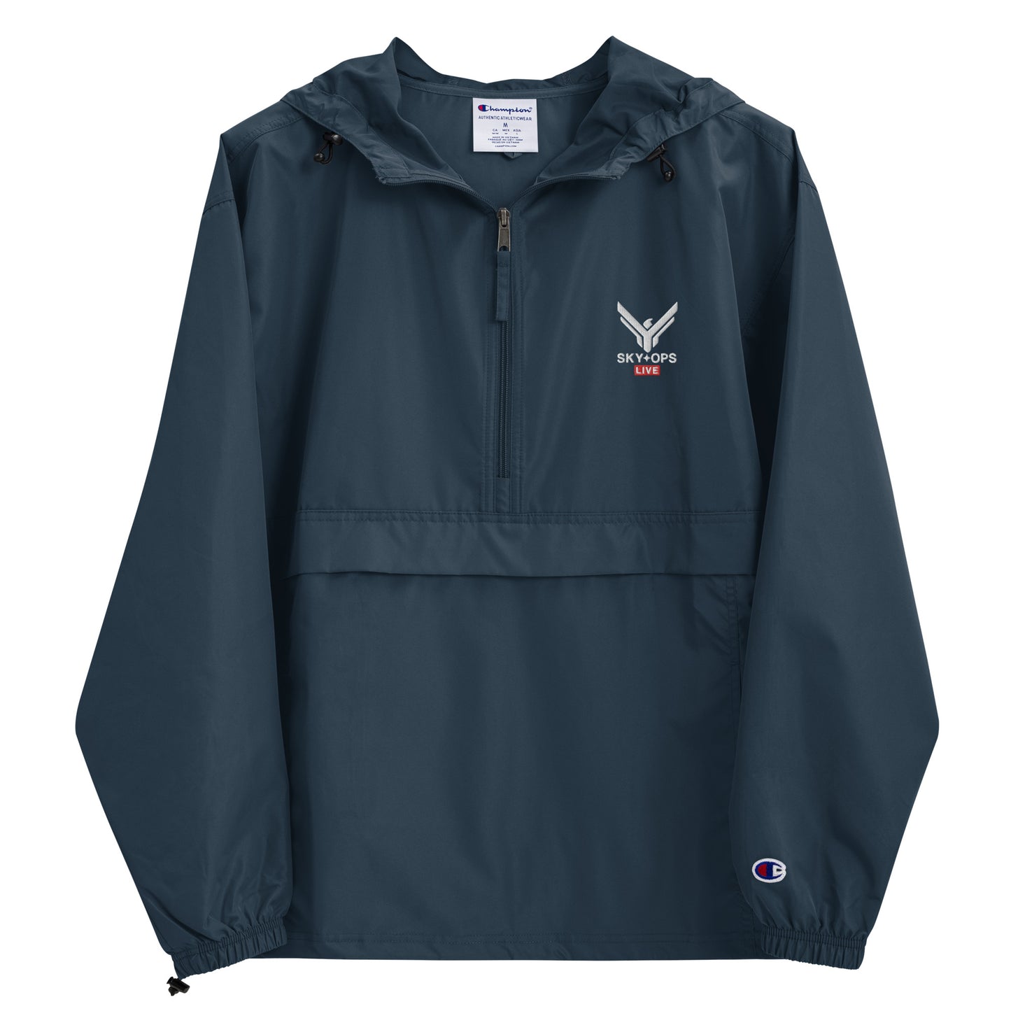 Embroidered Packable Jacket - Sky Ops Live Classic Logo