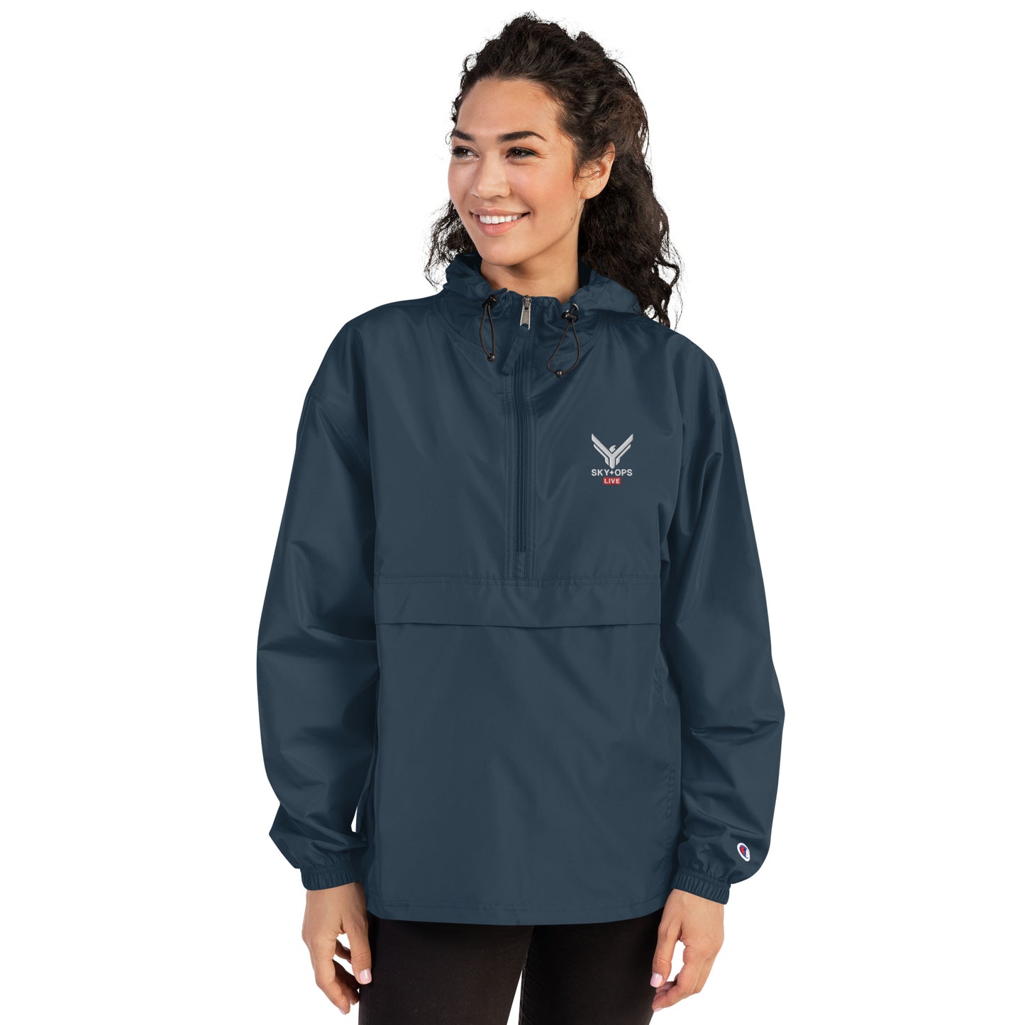 Embroidered Packable Jacket - Sky Ops Live Classic Logo