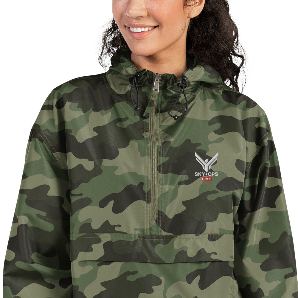 Embroidered Packable Jacket - Sky Ops Live Classic Logo