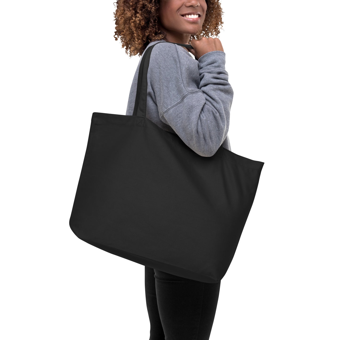 Large Organic Tote Bag 20"x14" Black - Sky Ops Classic Logo