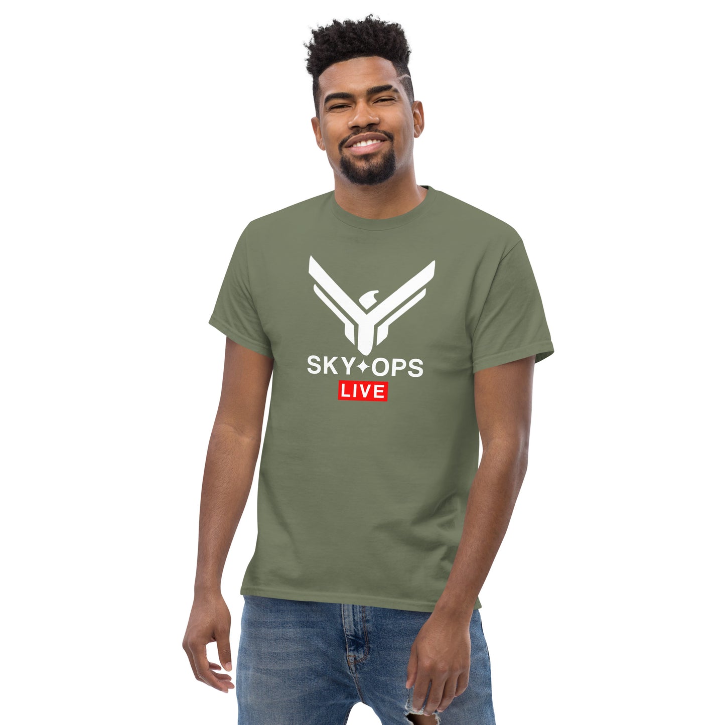 Men's Classic Tee - Sky Ops Live Classic Logo Front