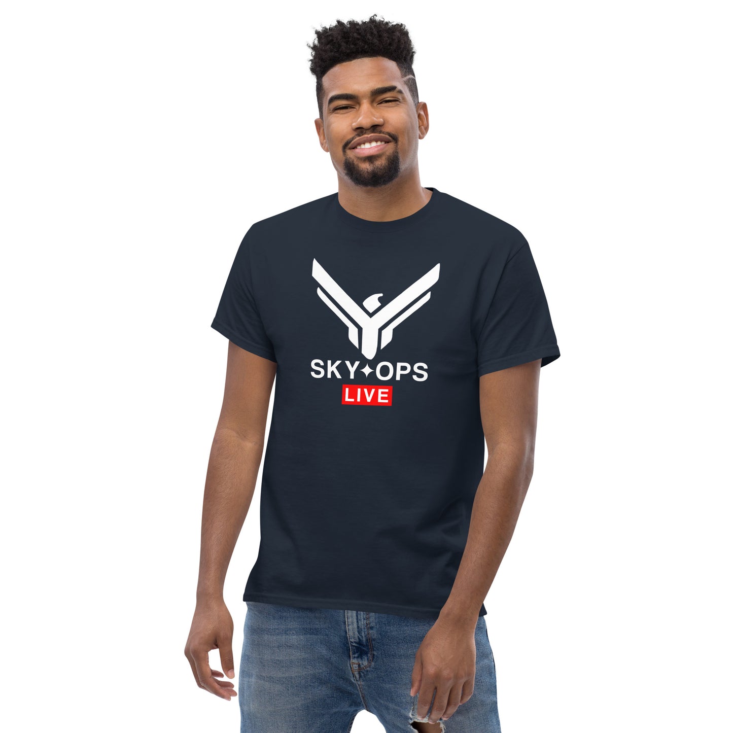 Men's Classic Tee - Sky Ops Live Classic Logo Front