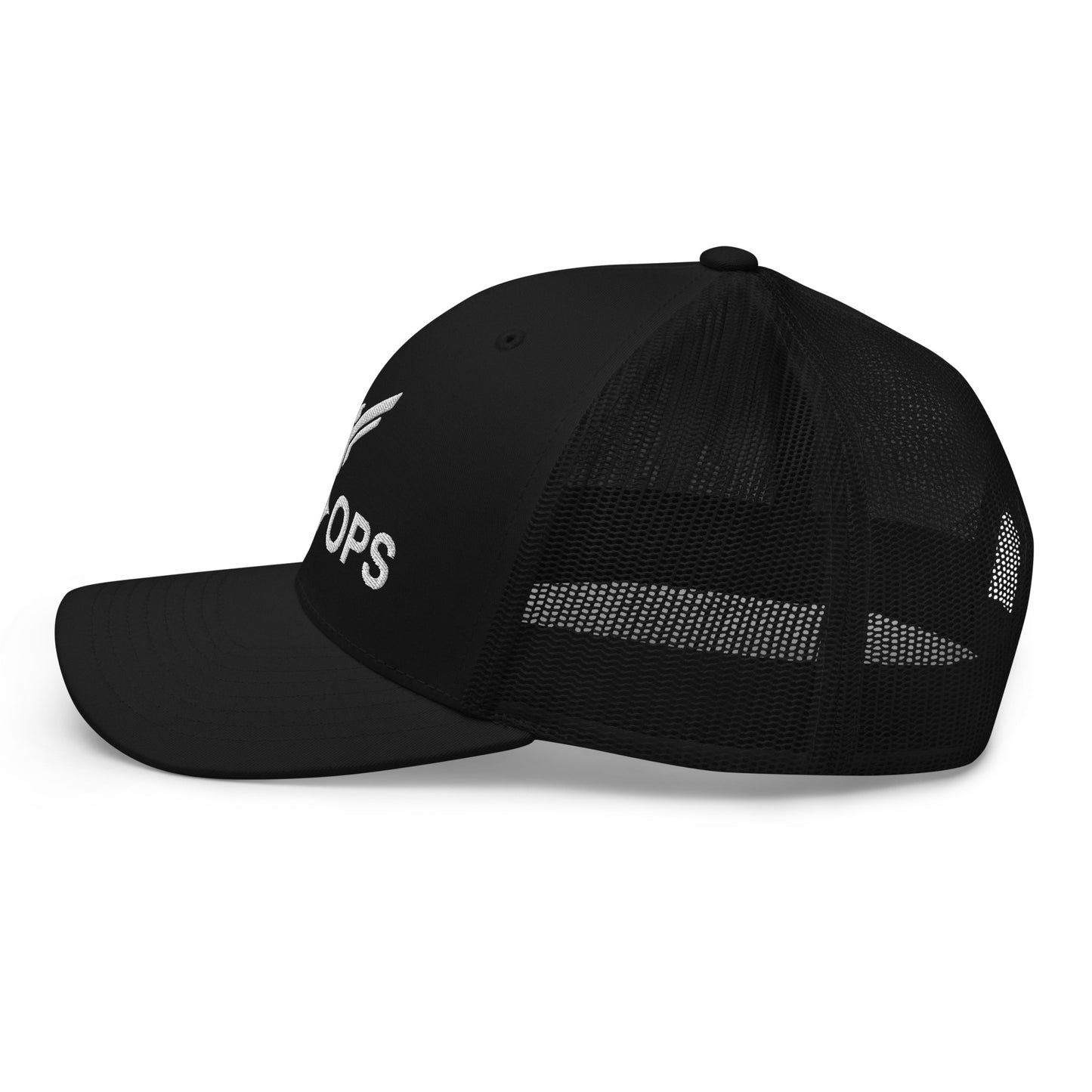 Trucker Cap - Sky Ops Live Custom Logo (Black w/White Embroidery)