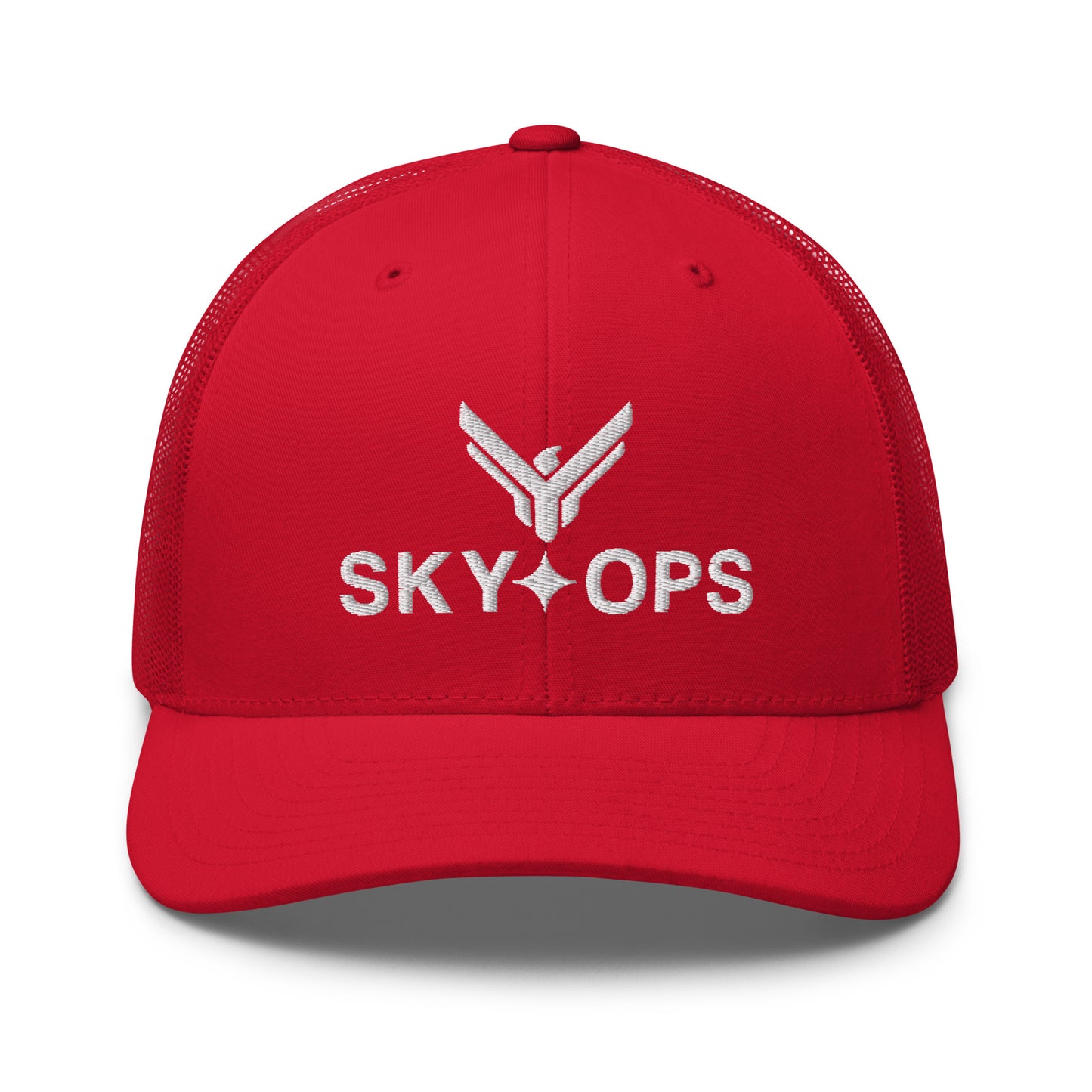 Trucker Cap - Sky Ops Live Custom Logo (Thunderbird Red w/White Embroidery)