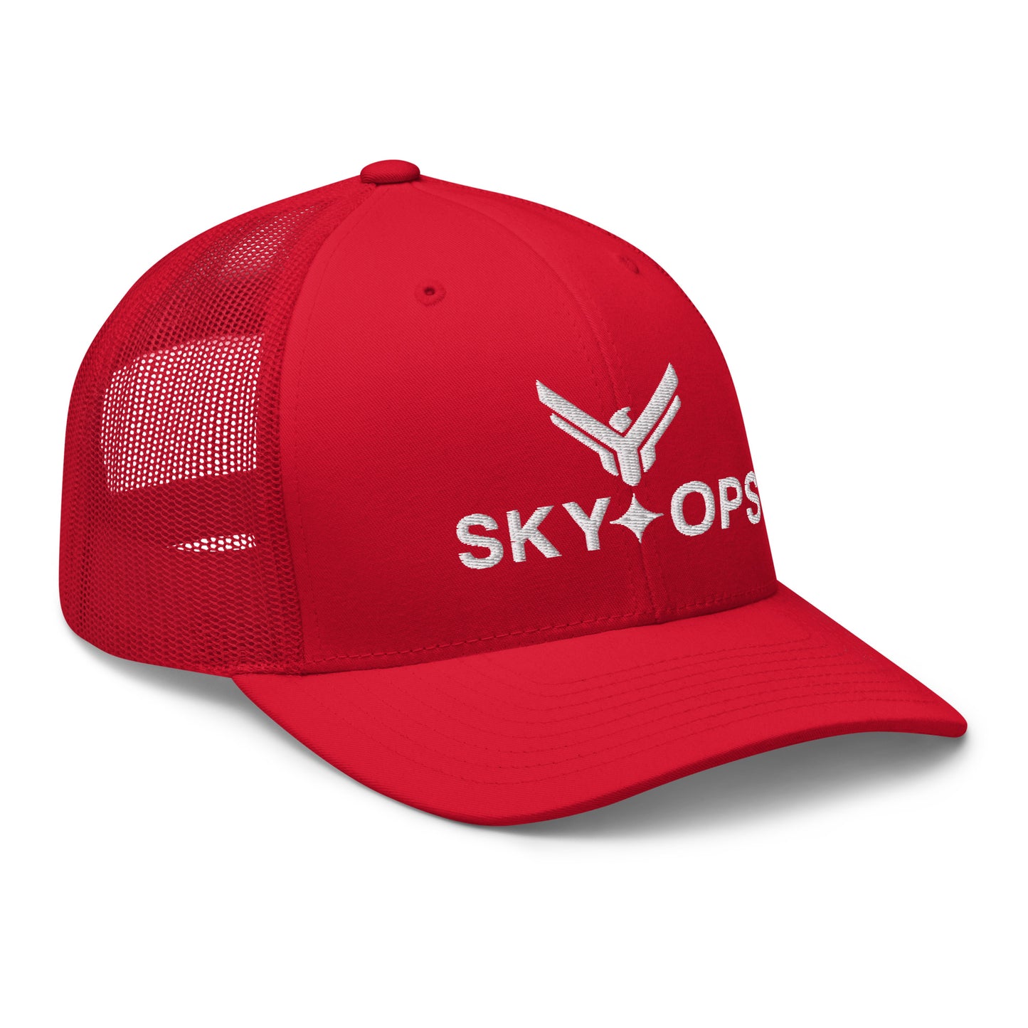 Trucker Cap - Sky Ops Live Custom Logo (Thunderbird Red w/White Embroidery)