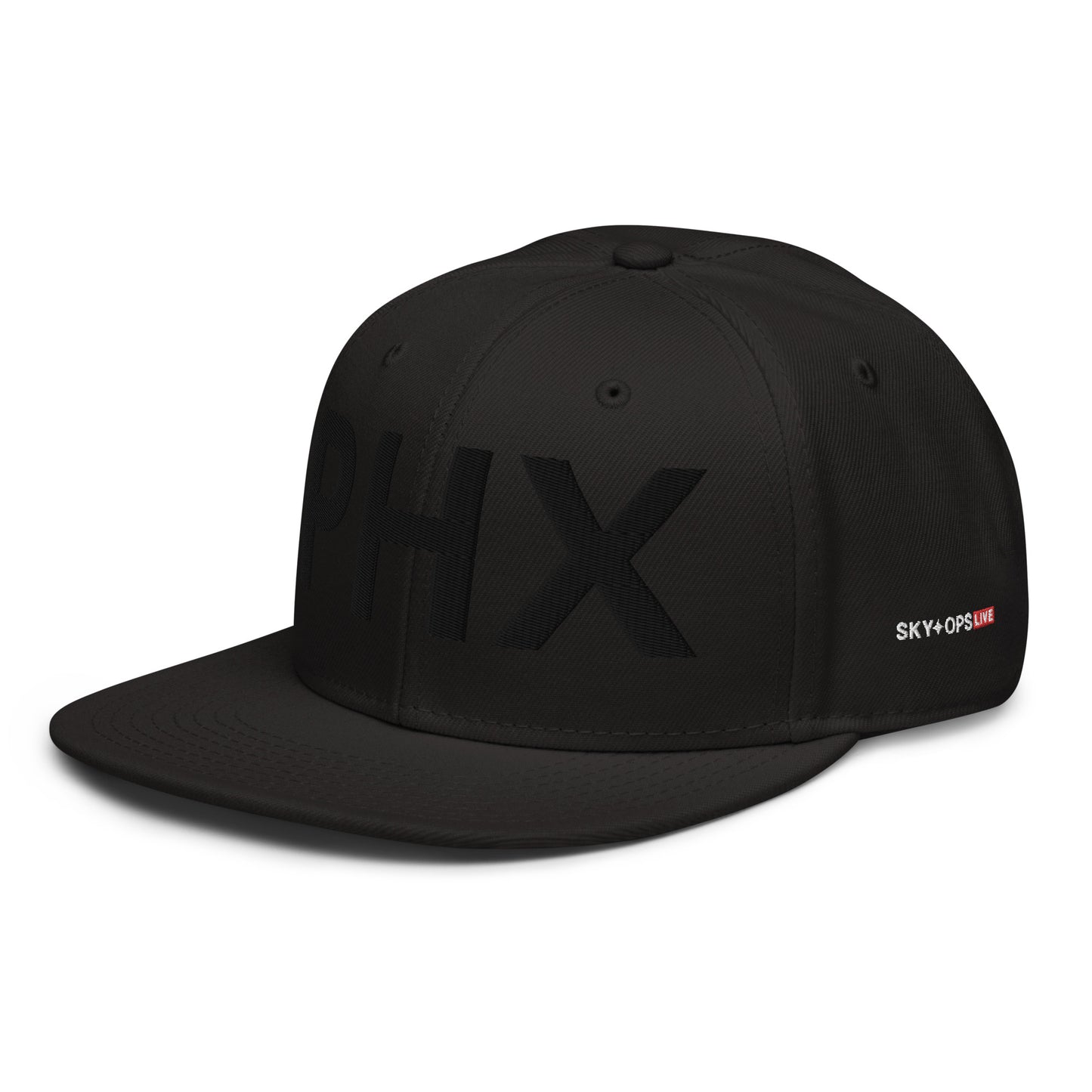 Snapback Hat - "Ghost" Large PHX w/ Sky Ops Live Signature Logo on Left Side