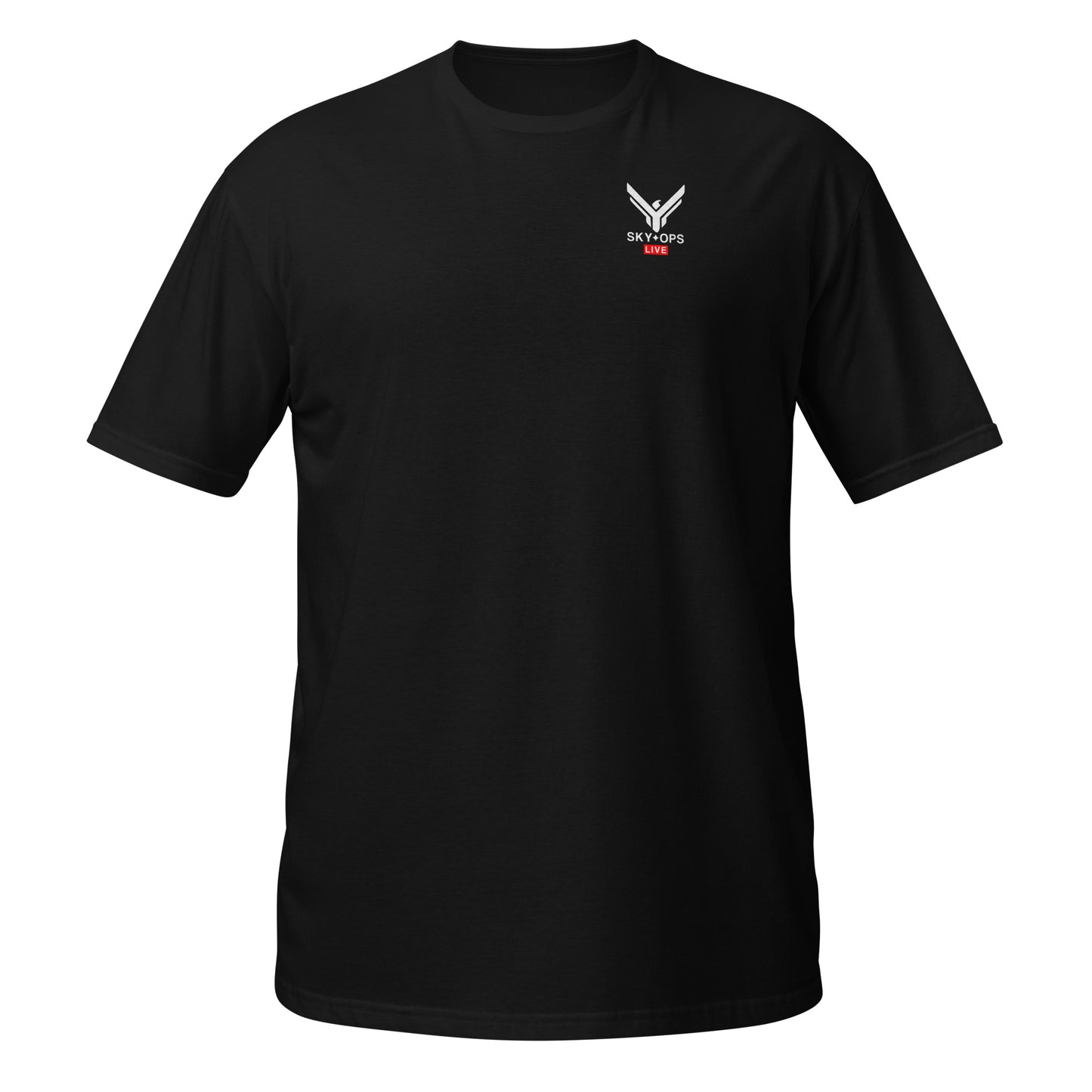 Short-Sleeve Unisex T-Shirt - Sky Ops Live Classic Logo on Back w/ Front Corner Logo