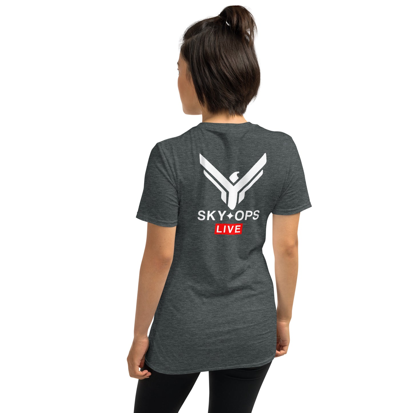 Short-Sleeve Unisex T-Shirt - Sky Ops Live Classic Logo on Back w/ Front Corner Logo