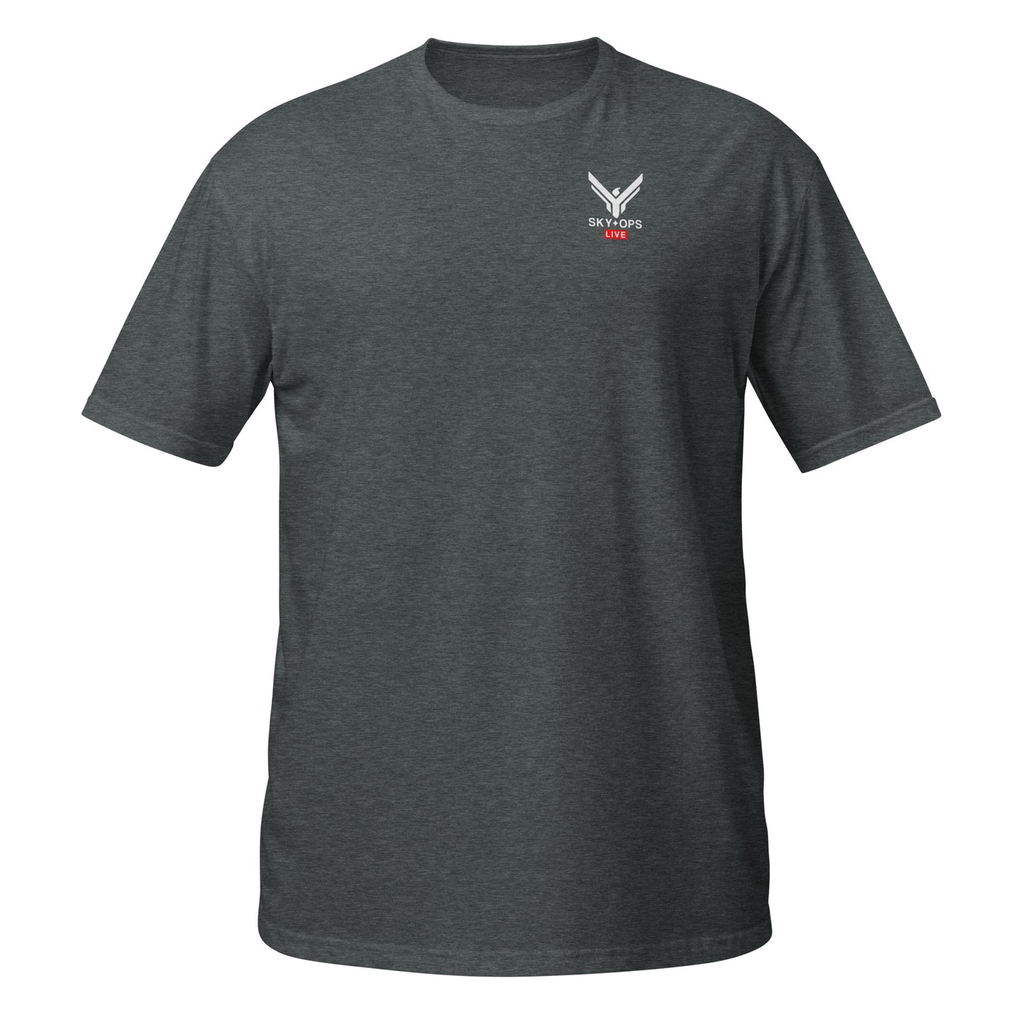 Short-Sleeve Unisex T-Shirt - Sky Ops Live Classic Logo on Back w/ Front Corner Logo