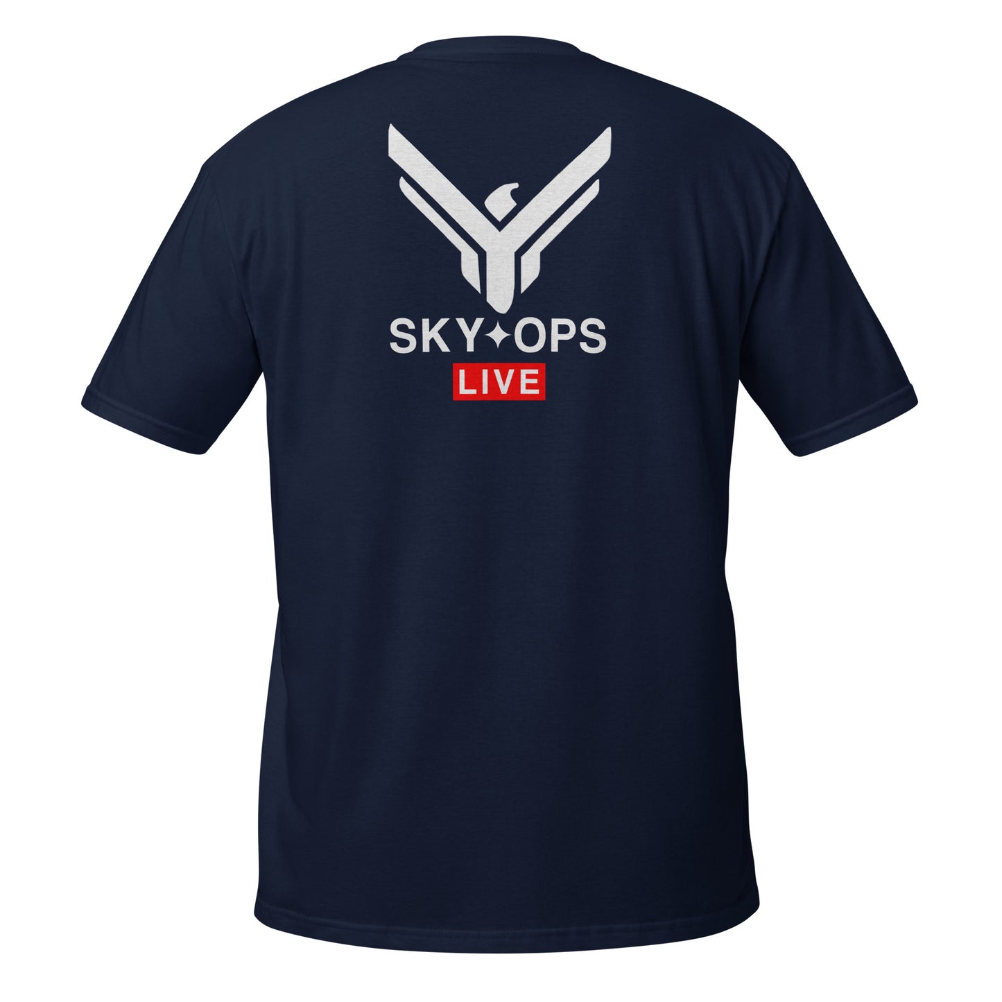 Short-Sleeve Unisex T-Shirt - Sky Ops Live Classic Logo on Back w/ Front Corner Logo