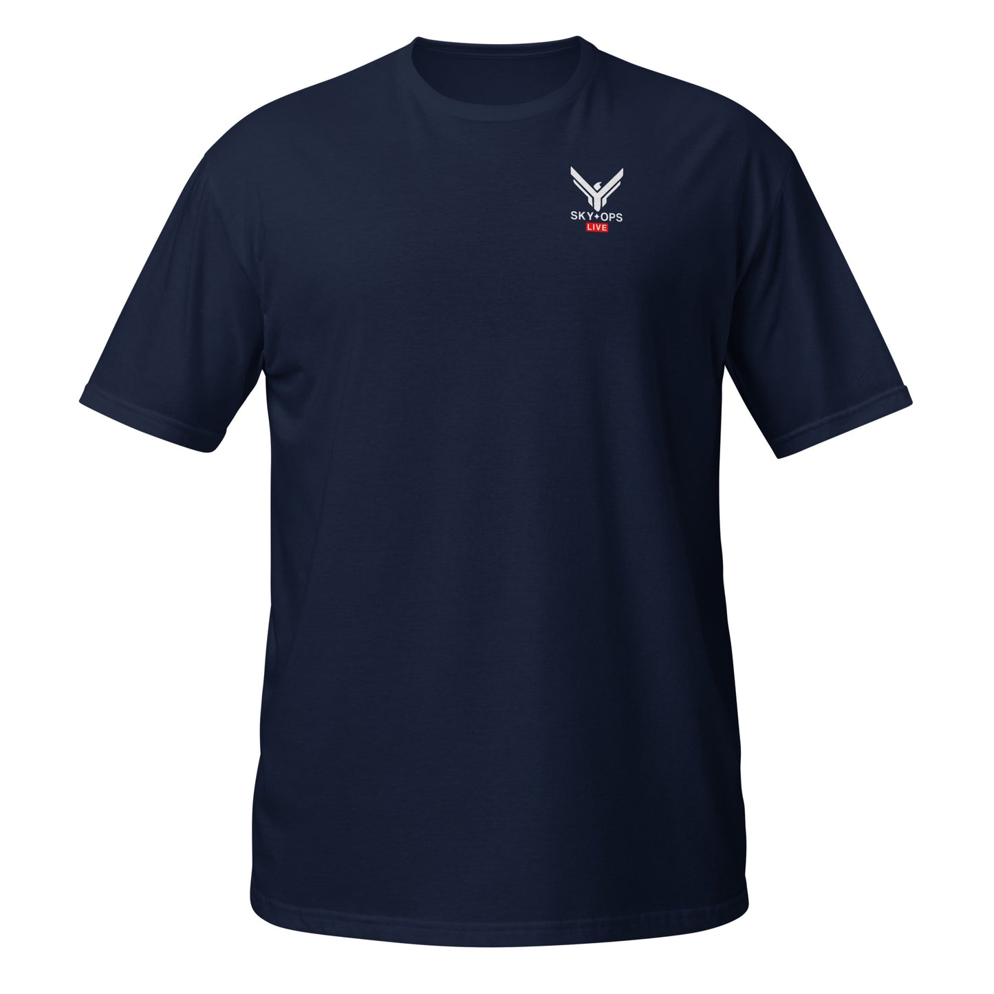 Short-Sleeve Unisex T-Shirt - Sky Ops Live Classic Logo on Back w/ Front Corner Logo