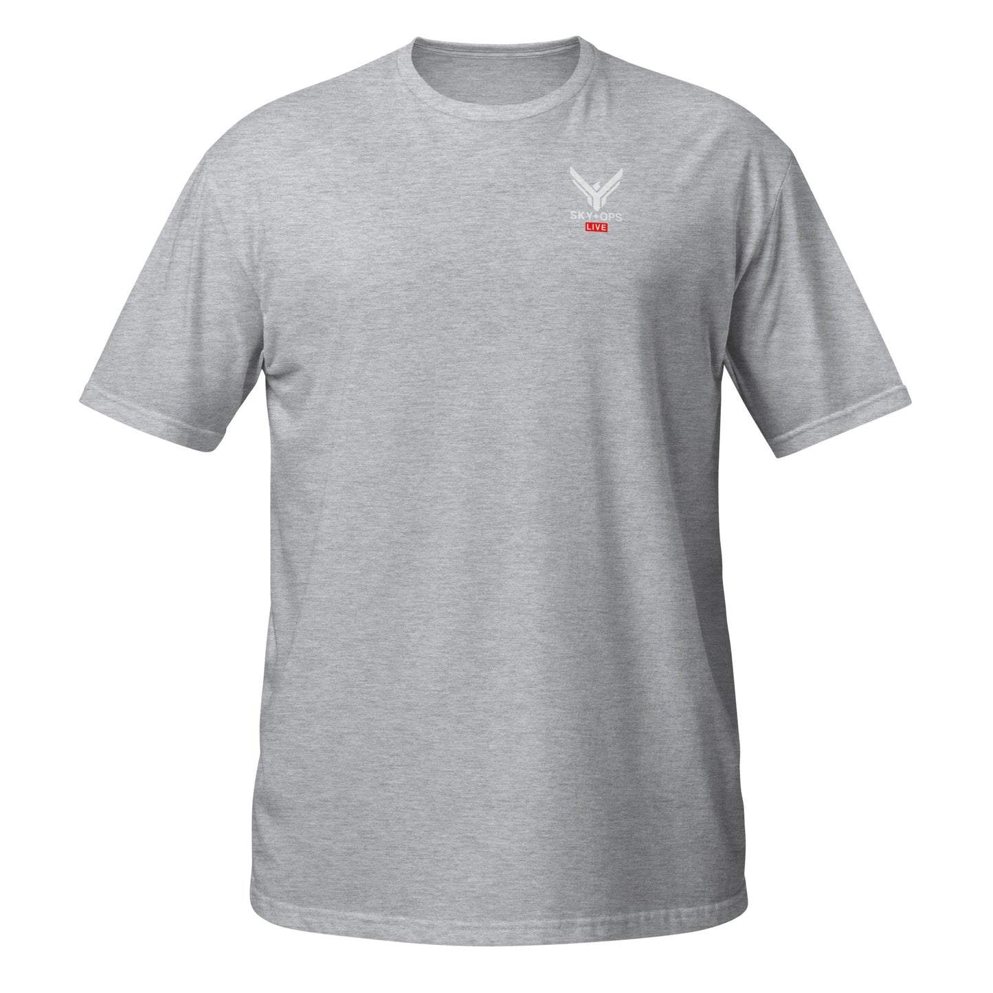 Short-Sleeve Unisex T-Shirt - Sky Ops Live Classic Logo on Back w/ Front Corner Logo