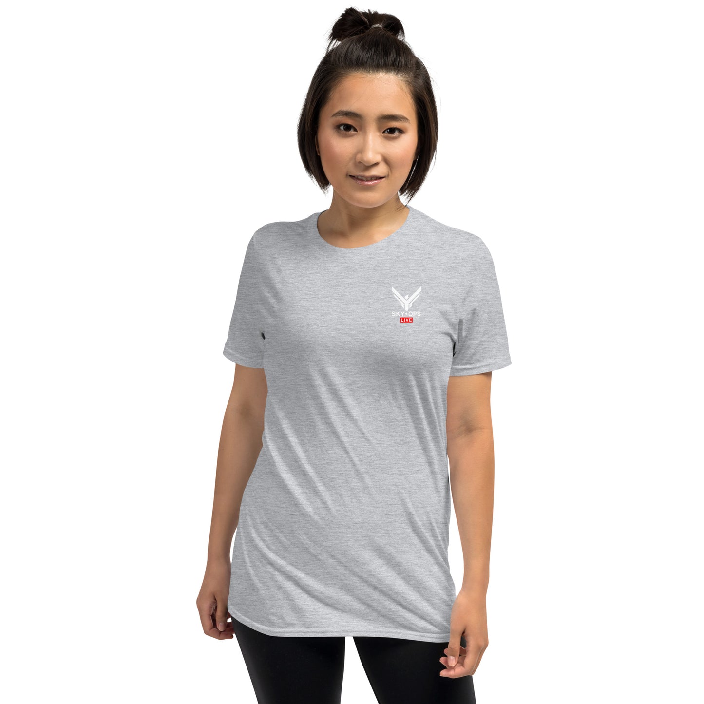 Short-Sleeve Unisex T-Shirt - Sky Ops Live Classic Logo on Back w/ Front Corner Logo