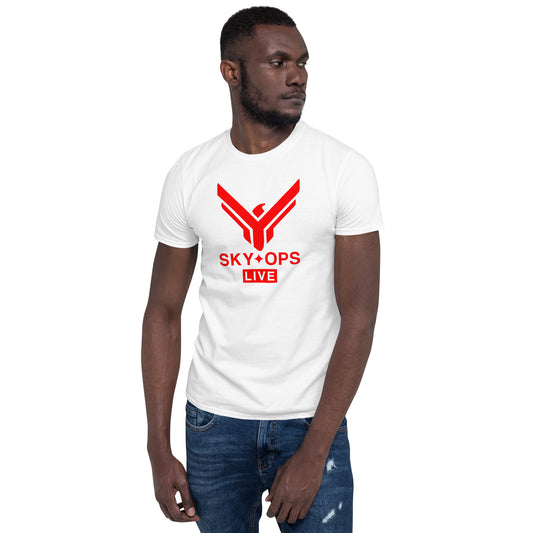 Short-Sleeve Unisex T-Shirt - Sky Ops Live Classic Logo Front in Thunderbird Red