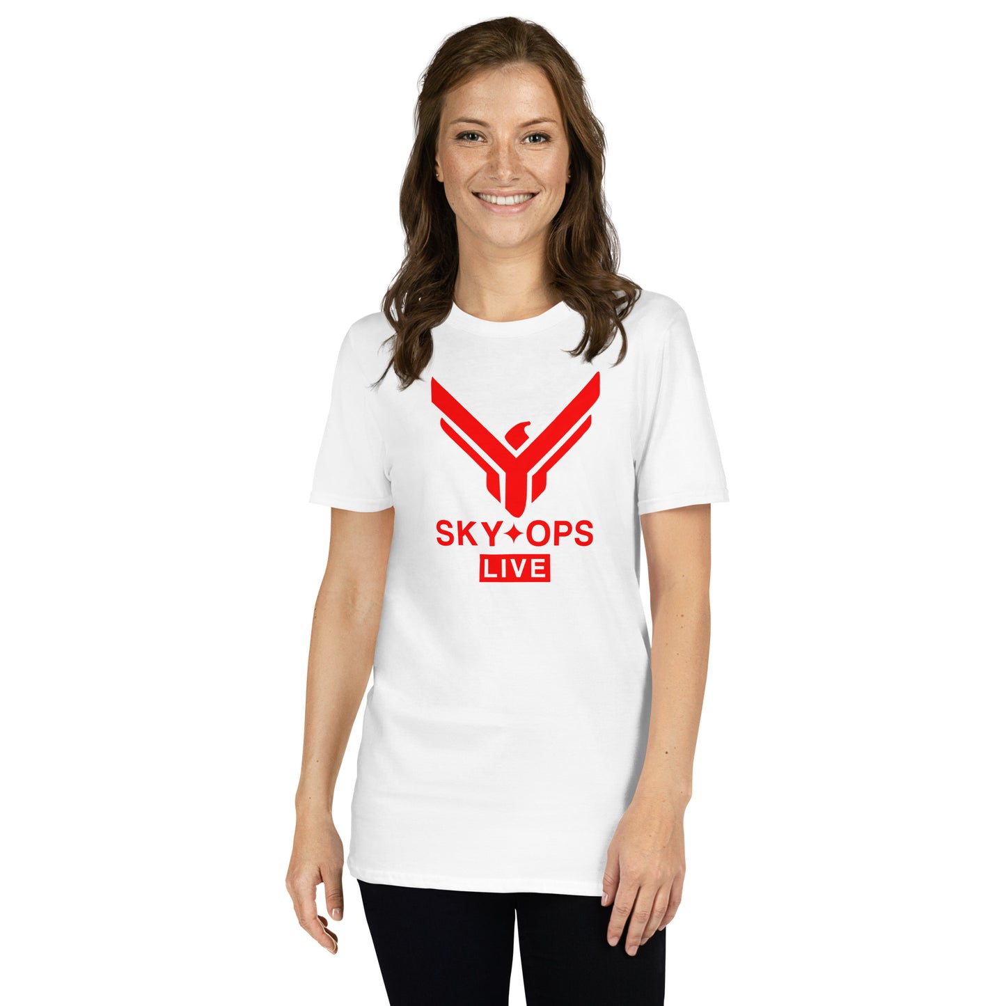 Short-Sleeve Unisex T-Shirt - Sky Ops Live Classic Logo Front in Thunderbird Red