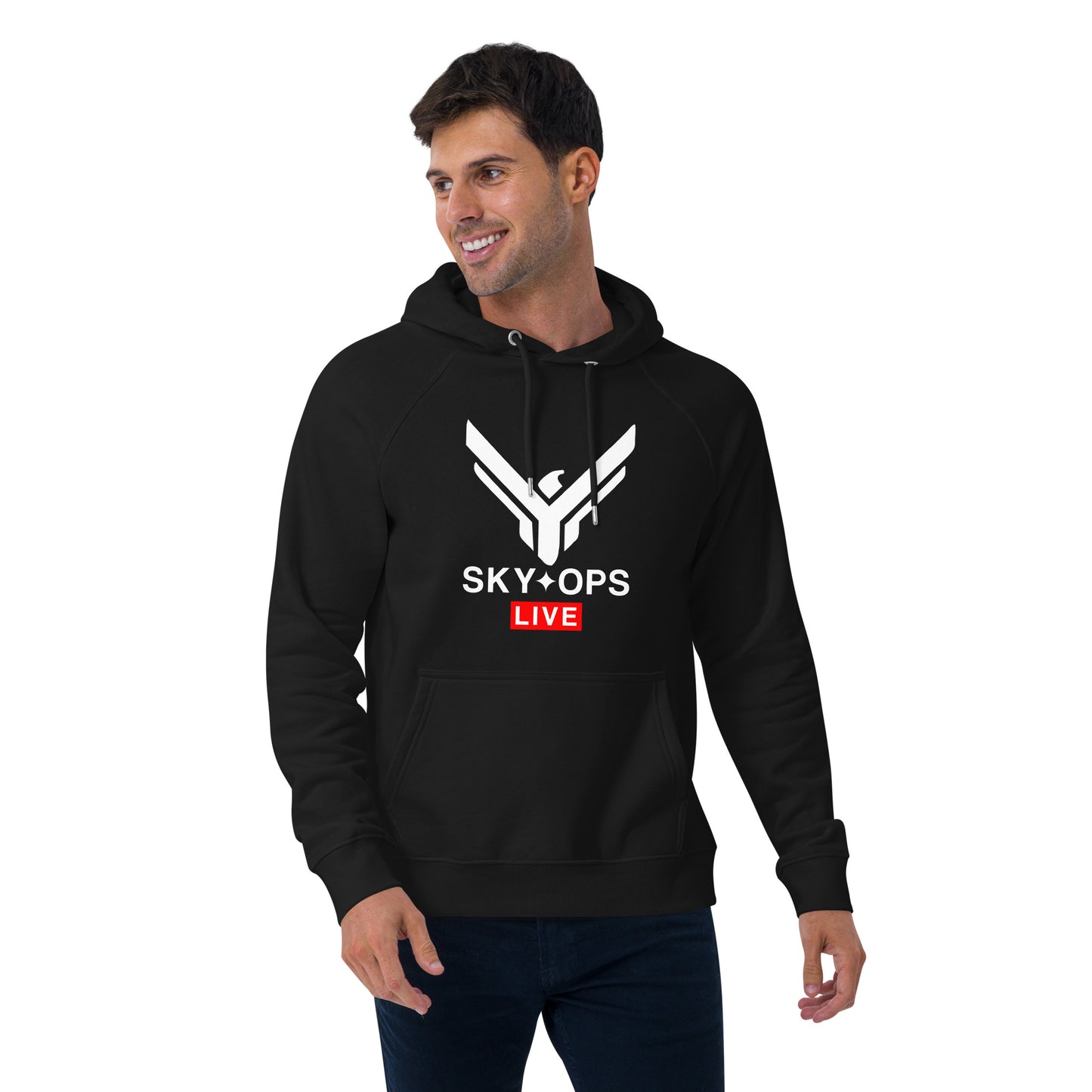 Unisex Premium Hoodie – Sky Ops Live Classic Logo on Front