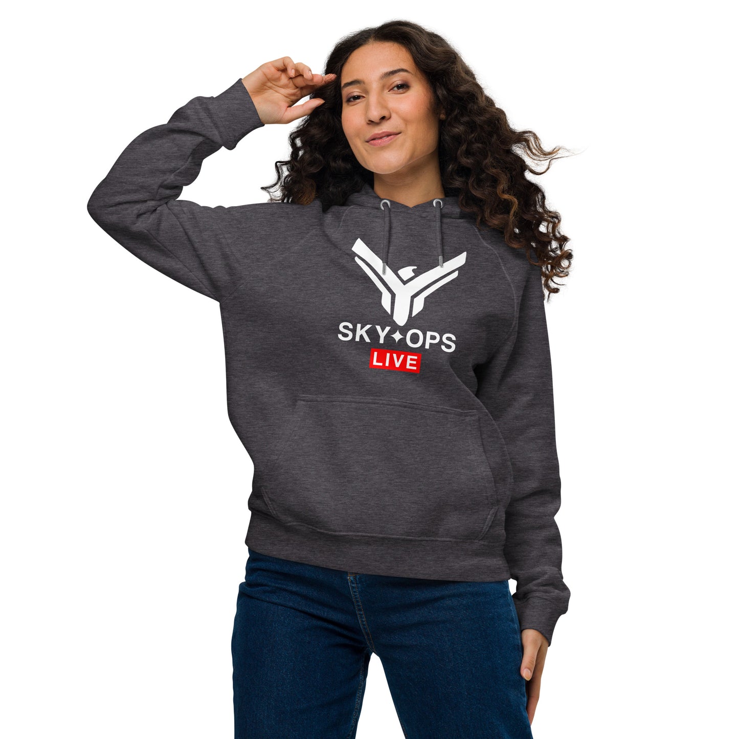 Unisex Premium Hoodie – Sky Ops Live Classic Logo on Front