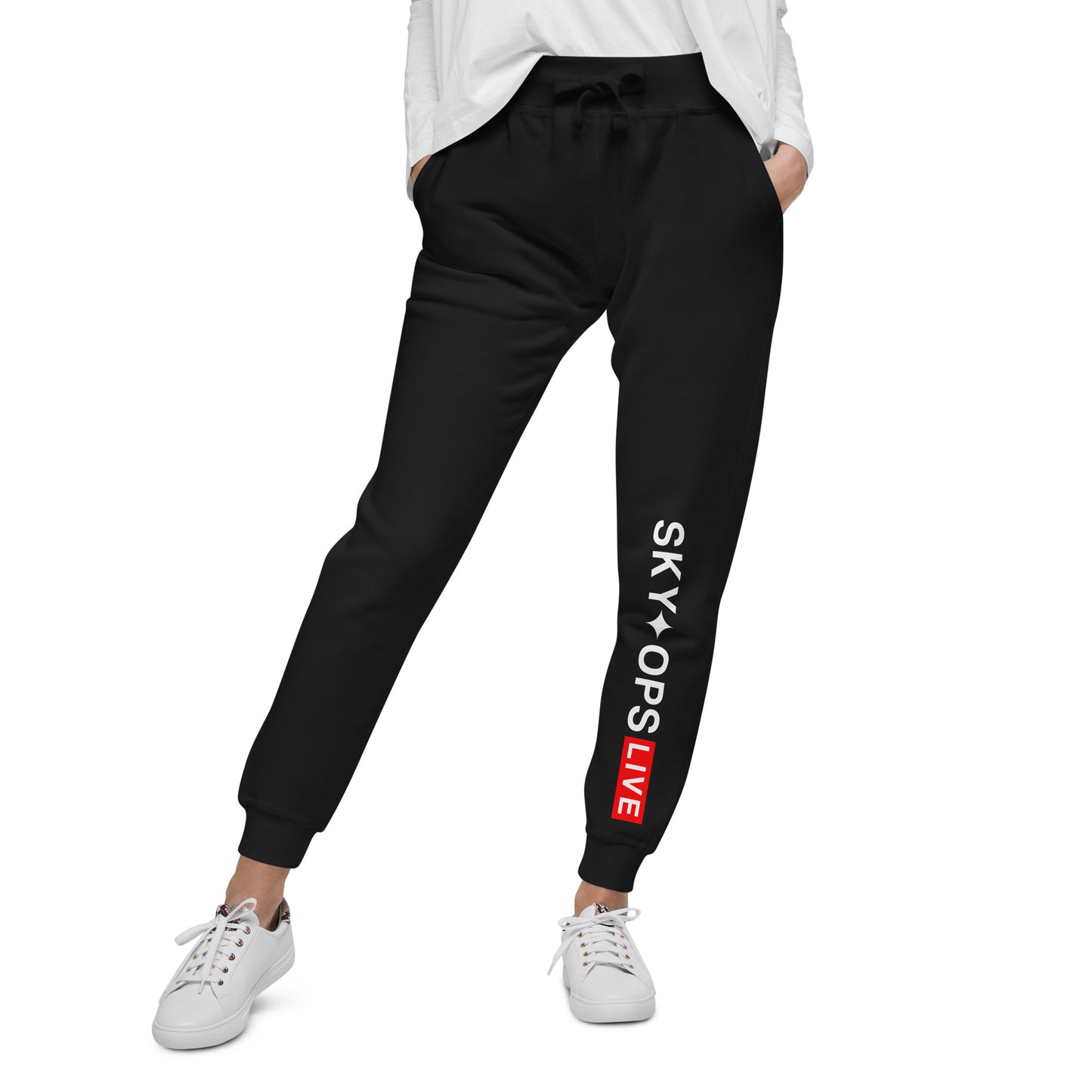 Unisex Fleece Sweatpants - Sky Ops Live Signature Logo