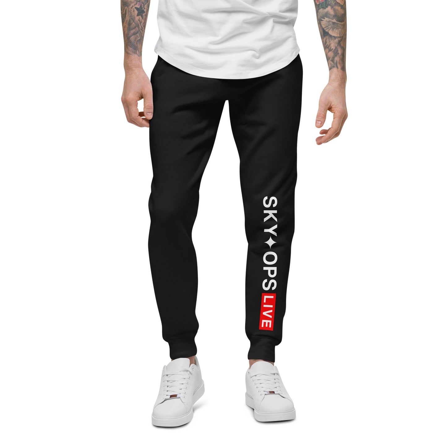 Unisex Fleece Sweatpants - Sky Ops Live Signature Logo